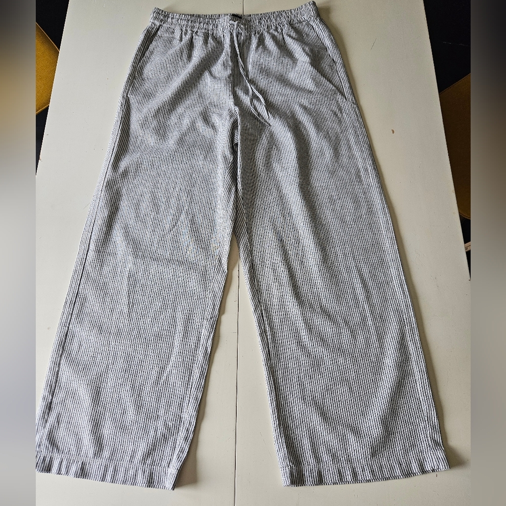 NWT J.Crew Factory Wide Leg Linen Pants - Picture 4 of 9